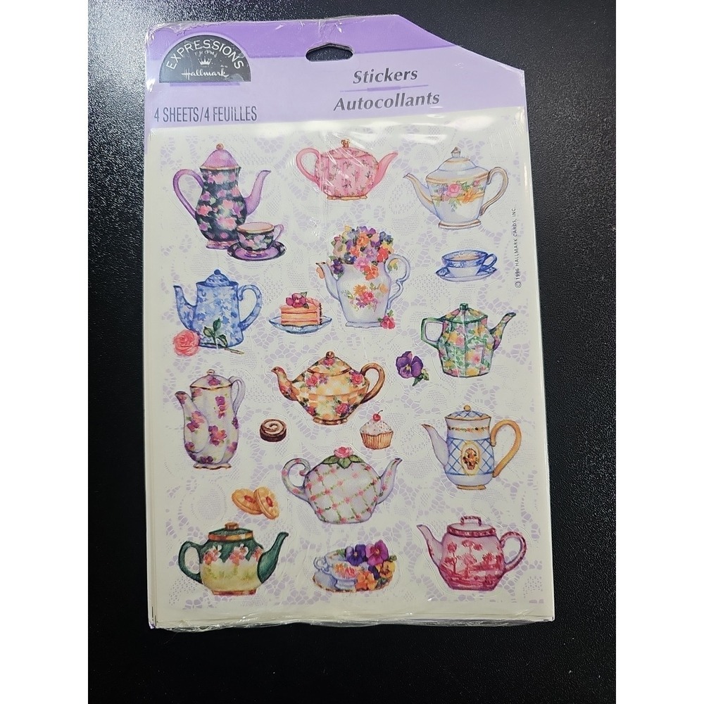 Vintage Hallmark Teapots Sticker Sheet